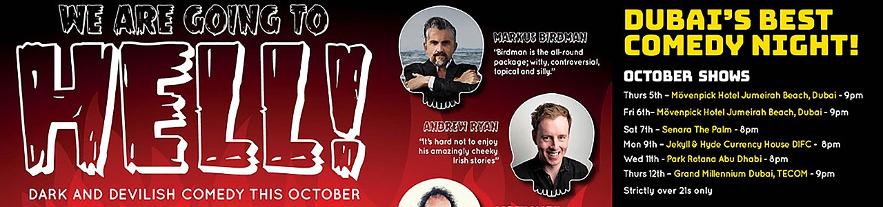 The Laughter Factory: We Are Going to Hell! feat Markus Birdman, Andrew Ryan & Carey Marx - Movenpick JBR