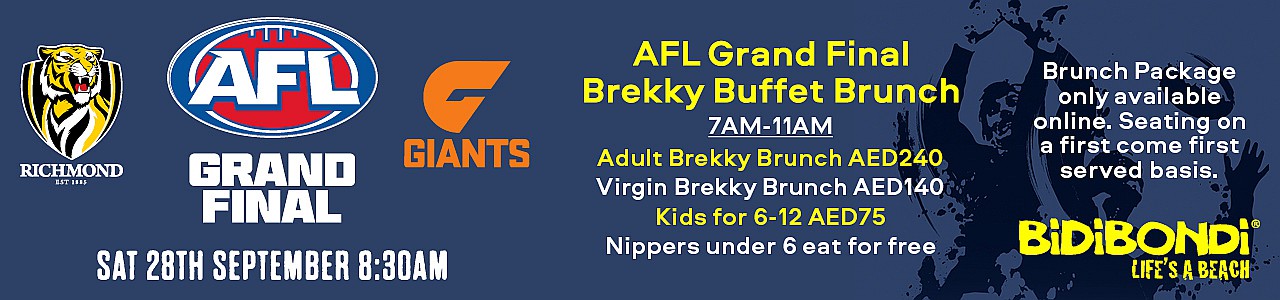 Bidi Bondi Dubai’s Best AFL Grand Final Brekky Brunch!
